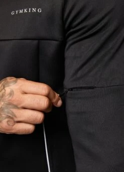 Gym King Eclipse Poly FZ Hood - Black -Gym King Store ECLIPSEPOLYFZHOOD JOGGER BLACKTST A2BCUTSB A2BCW 224