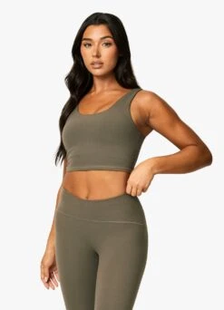 Gym King Peach Luxe Tank - Olive Luxe -Gym King Store ECOMFRANCESCA PEACHLUXEBRA LEGGING OLIVEWBT A2BLA 97