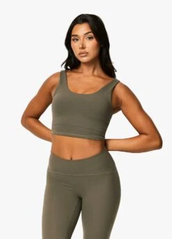Gym King Peach Luxe Tank - Olive Luxe -Gym King Store ECOMFRANCESCA PEACHLUXEBRA LEGGING OLIVEWBT A2BLA 98