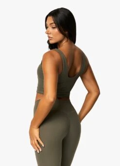 Gym King Peach Luxe Tank - Olive Luxe -Gym King Store ECOMFRANCESCA PEACHLUXEBRA LEGGING OLIVEWBT A2BLA 99