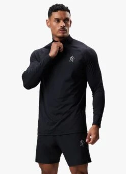 Gym King Energy 1/4 Zip Funnel - Black -Gym King Store ENERGY14ZIPFUNNEL BLACKQZP A29PM 360