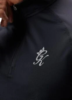 Gym King Energy 1/4 Zip Funnel - Black -Gym King Store ENERGY14ZIPFUNNEL BLACKQZP A29PM 364