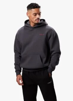 Gym King Established Hood - Dark Pewter/Red -Gym King Store ESTABLISHEDHOOD DARKPEWTERREDHDE B2D24 157