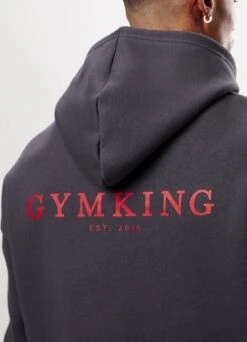 Gym King Established Hood - Dark Pewter/Red -Gym King Store ESTABLISHEDHOOD DARKPEWTERREDHDE B2D24 159