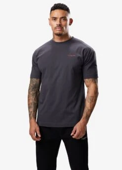 Gym King Established Tee - Dark Pewter/Red -Gym King Store ESTABLISHEDTEE DARKPEWTERREDSST B2D26 151