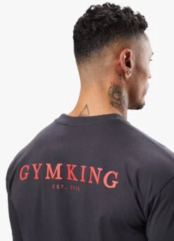Gym King Established Tee - Dark Pewter/Red -Gym King Store ESTABLISHEDTEE DARKPEWTERREDSST B2D26 153