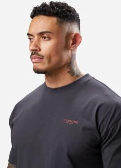 Gym King Established Tee - Dark Pewter/Red -Gym King Store ESTABLISHEDTEE DARKPEWTERREDSST B2D26 154