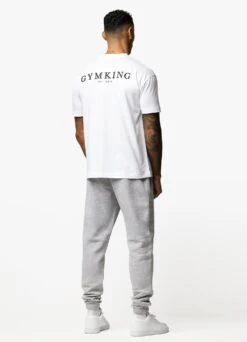 Gym King Established Jogger - Light Grey Marl -Gym King Store ESTABLISHEDTEE GREYJOGGER WHITESST A2ACSTSB A2AMZ 56