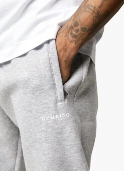 Gym King Established Jogger - Light Grey Marl -Gym King Store ESTABLISHEDTEE GREYJOGGER WHITESST A2ACSTSB A2AMZ 63