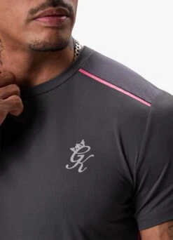 Gym King Flex Tee - Graphite/Fuchsia -Gym King Store F6