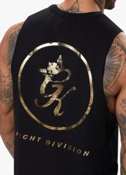 Gym King Fight Division Vest - Black/Gold -Gym King Store FIGHTDIVISIONSTERNVEST BLACKGOLDVST B287U 193