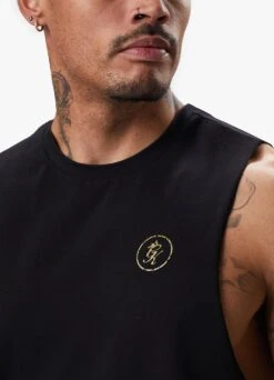 Gym King Fight Division Vest - Black/Gold -Gym King Store FIGHTDIVISIONSTERNVEST BLACKGOLDVST B287U 196