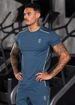 Gym King Flex Tee - Twilight Blue/Lime
