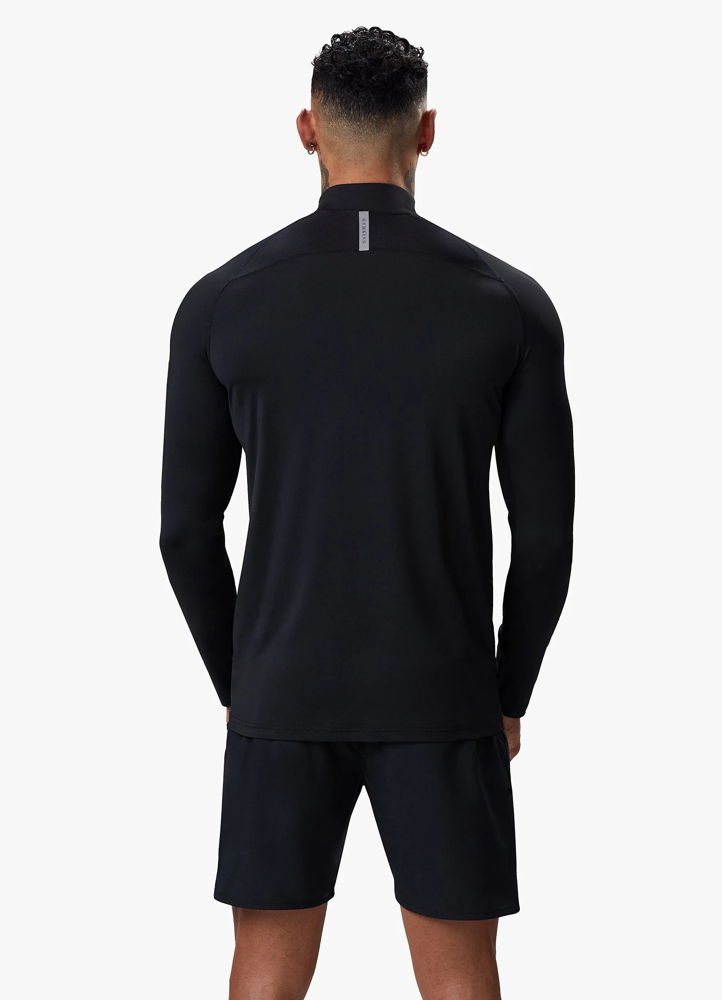 Gym King Flex 1/4 Zip Funnel Neck - Black/Silver 5 Gym King Flex 1/4 Zip Funnel Neck - Black/Silver - Image 3