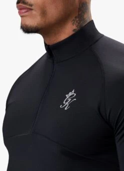 Gym King Flex 1/4 Zip Funnel Neck - Black/Silver 16 Gym King Flex 1/4 Zip Funnel Neck - Black/Silver -Gym King Store FLEXFUNNEL SHORT BLACKSILVERQZP B2CPVSHR B2CQ2 146