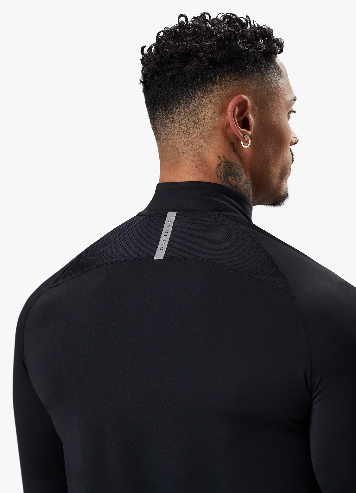 Gym King Flex 1/4 Zip Funnel Neck - Black/Silver 10 Gym King Flex 1/4 Zip Funnel Neck - Black/Silver - Image 8