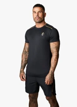 Gym King Flex Tee - Black/Gold -Gym King Store FLEXTEE SHORT BLACKGOLDSST A2BHQSHR A2BHS 102