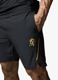 Gym King Flex Short - Black/Gold -Gym King Store FLEXTEE SHORT BLACKGOLDSST A2BHQSHR A2BHS 110