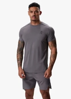 Gym King Flex Tee - Fossil Grey/Black