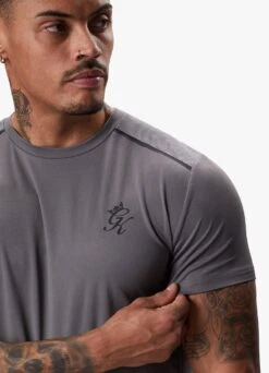 Gym King Flex Tee - Fossil Grey/Black -Gym King Store FLEXTEE SHORT FOSSILGREYBLACKSST B2CQ0SHR B2CQ3287