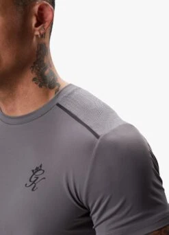 Gym King Flex Tee - Fossil Grey/Black -Gym King Store FLEXTEE SHORT FOSSILGREYBLACKSST B2CQ0SHR B2CQ3289