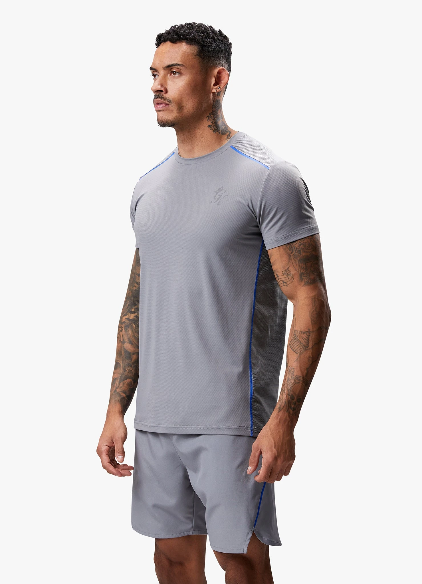 Gym King Flex Tee - Titanium Grey/Royal Blue 5 Gym King Flex Tee - Titanium Grey/Royal Blue - Image 3