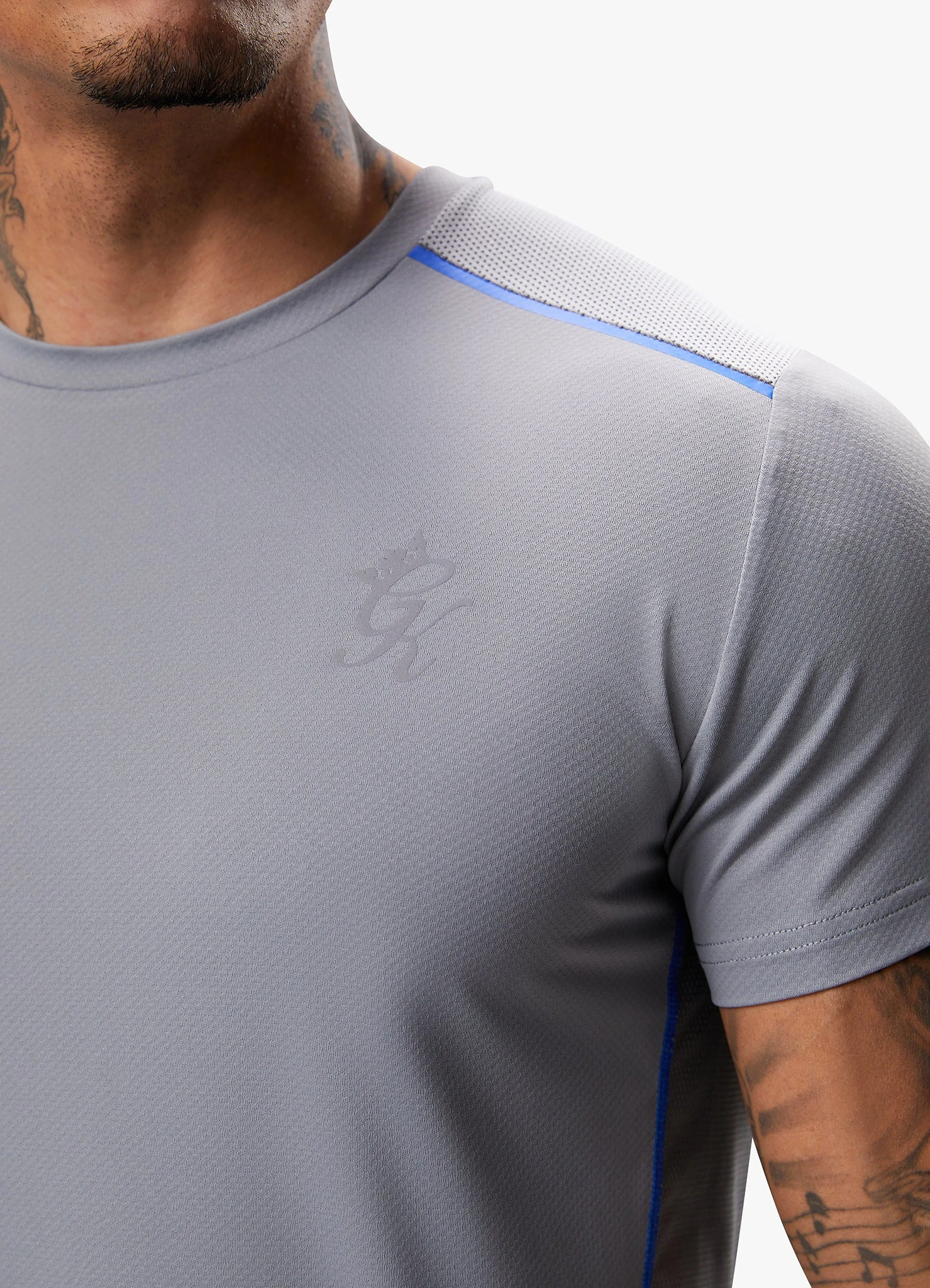 Gym King Flex Tee - Titanium Grey/Royal Blue 7 Gym King Flex Tee - Titanium Grey/Royal Blue - Image 5