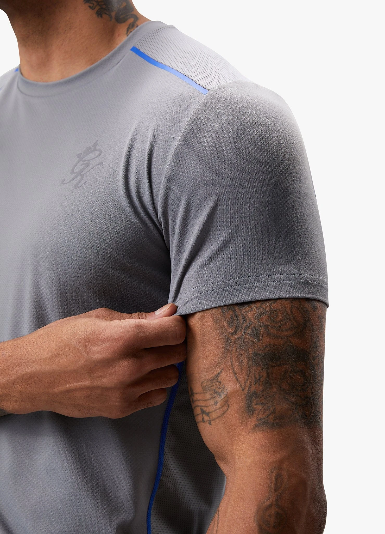 Gym King Flex Tee - Titanium Grey/Royal Blue 9 Gym King Flex Tee - Titanium Grey/Royal Blue - Image 7