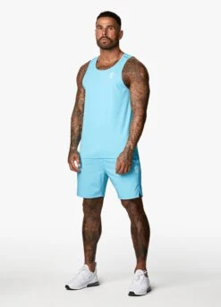 Gym King Contrast Flex 6" Short - Aqua/Blue -Gym King Store FLEXVEST AQUAVST B2BCO 305 31b621be 944c 4eeb 99a5 38e12c6a098c