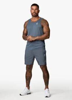 Gym King Contrast Flex 6" Short - Dark Grey/Blue -Gym King Store FLEXVEST DGREYBLUEVST B2BCQ 316 38c1657d 884c 4508 a270 5198451f03c5