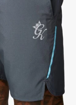 Gym King Contrast Flex 6" Short - Dark Grey/Blue -Gym King Store FLEXVEST DGREYBLUEVST B2BCQ 320