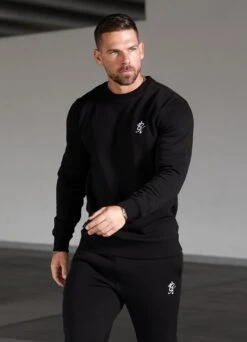 Gym King Fundamental Fleece Sweatshirt - Black -Gym King Store FUNDAMENTALCREW BLACK 588