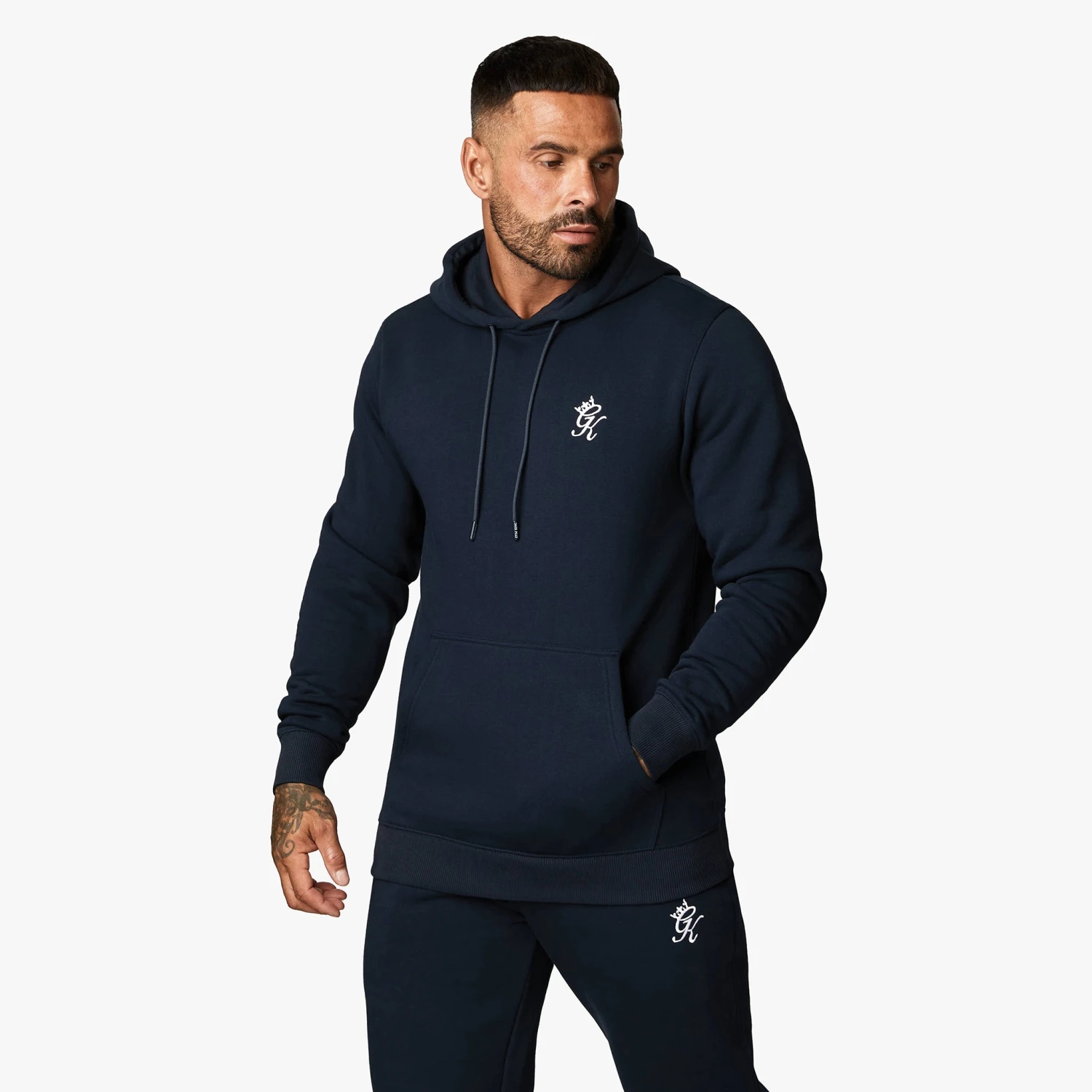 Gym King Fundamental Fleece Hood - Navy 4 Gym King Fundamental Fleece Hood - Navy - Image 2