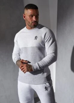 Gym King Minefield Crew - Snow Marl/White/Light Grey Marl -Gym King Store MINEFIELD3