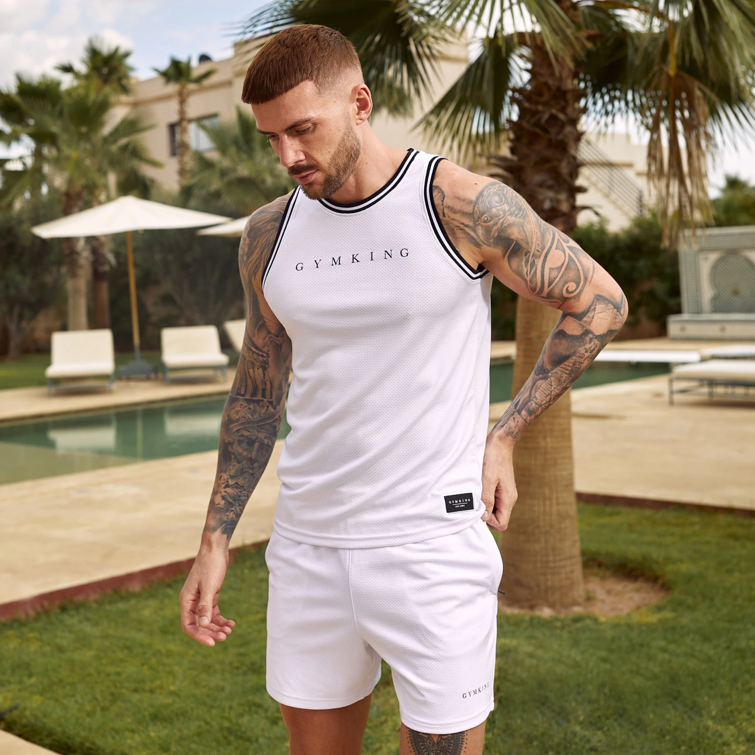 Gym King Brooklyn Mesh Vest - White 4 Gym King Brooklyn Mesh Vest - White - Image 2