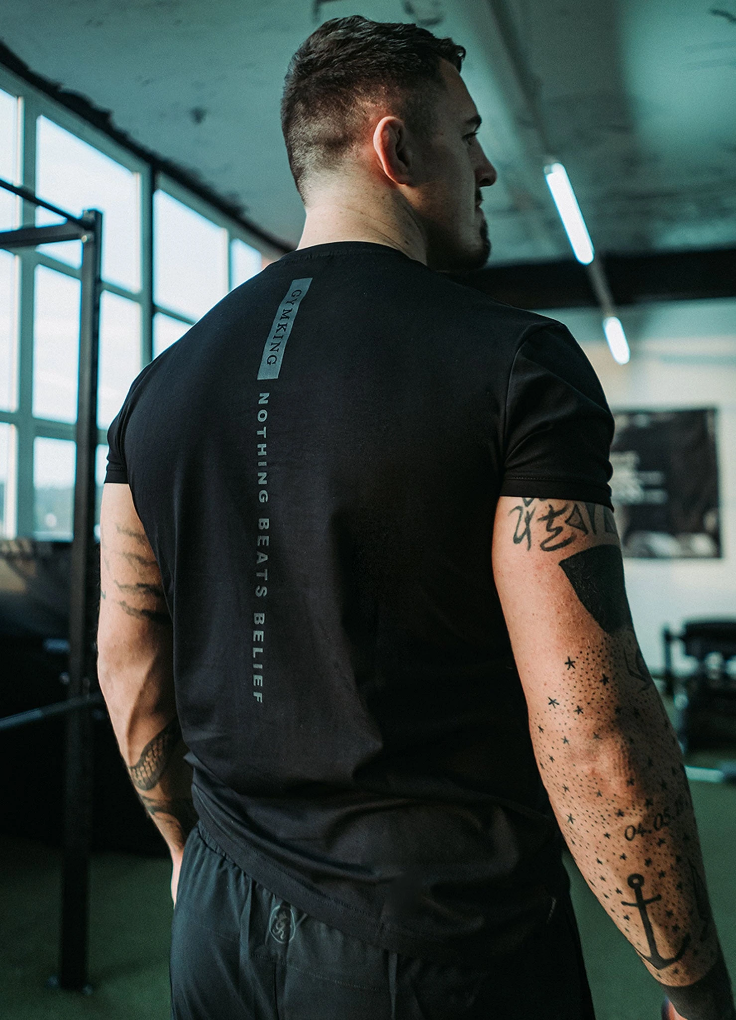 Gym King Nothing Beats Belief Tee - Black 5 Gym King Nothing Beats Belief Tee - Black - Image 3