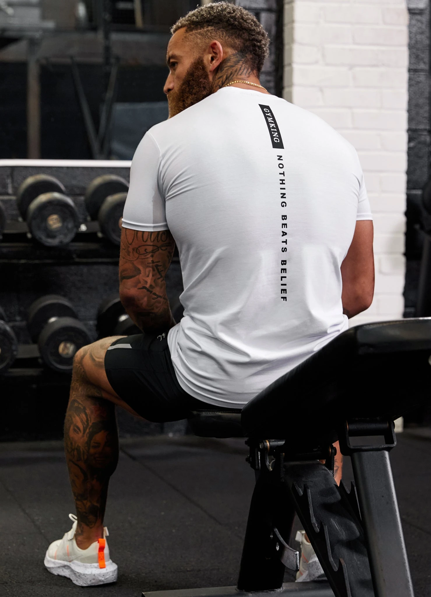 Gym King Nothing Beats Belief Tee - White 3 Gym King Nothing Beats Belief Tee - White
