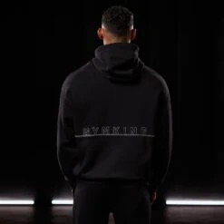 Gym King Outline Print Hood - Black -Gym King Store OUTLINEPRINTHOOD JOGGER BLACKHDE A2BFLTSB A2BFO 17