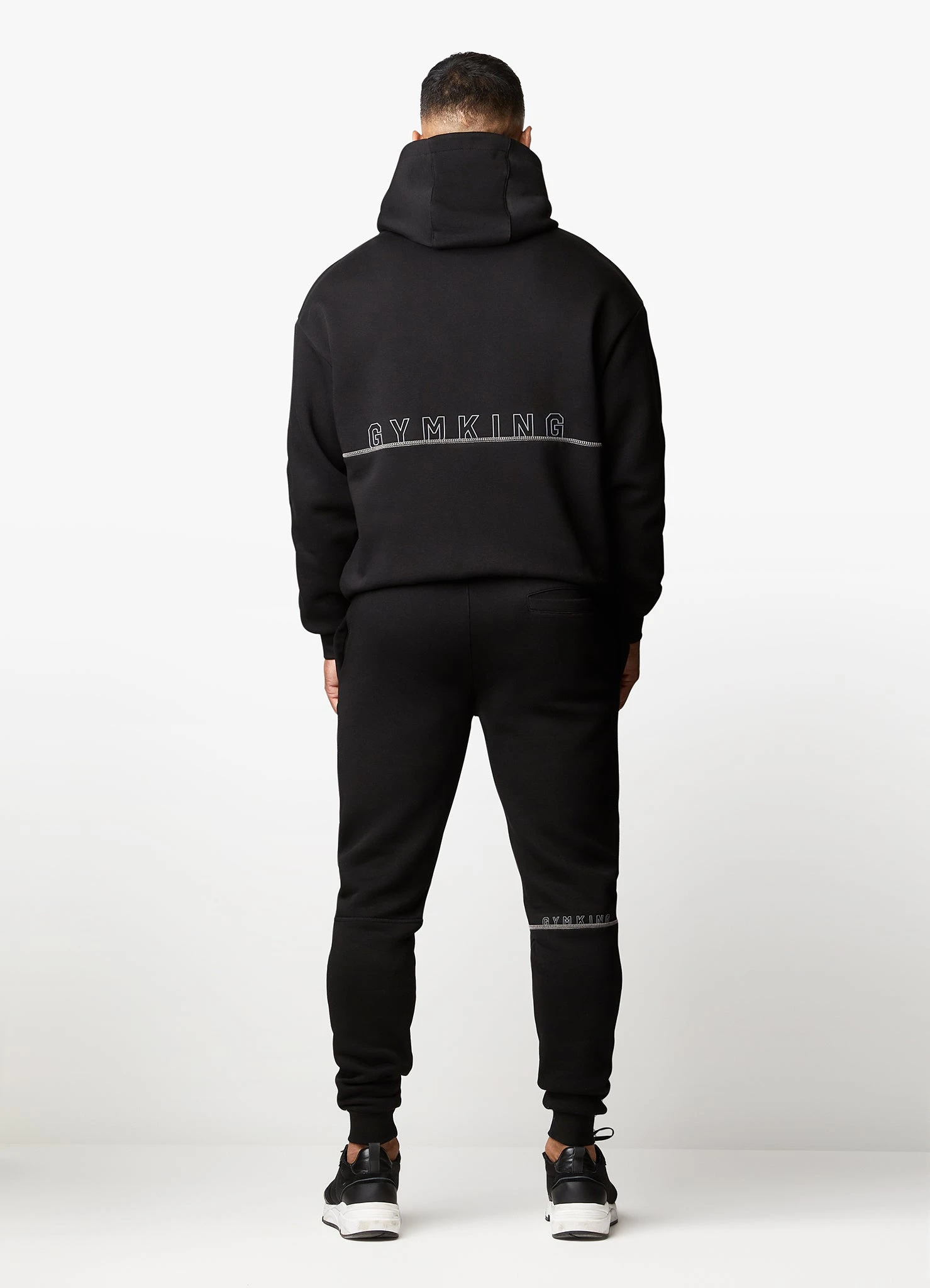 Gym King Outline Print Hood Tracksuit - Black 3 Gym King Outline Print Hood Tracksuit - Black