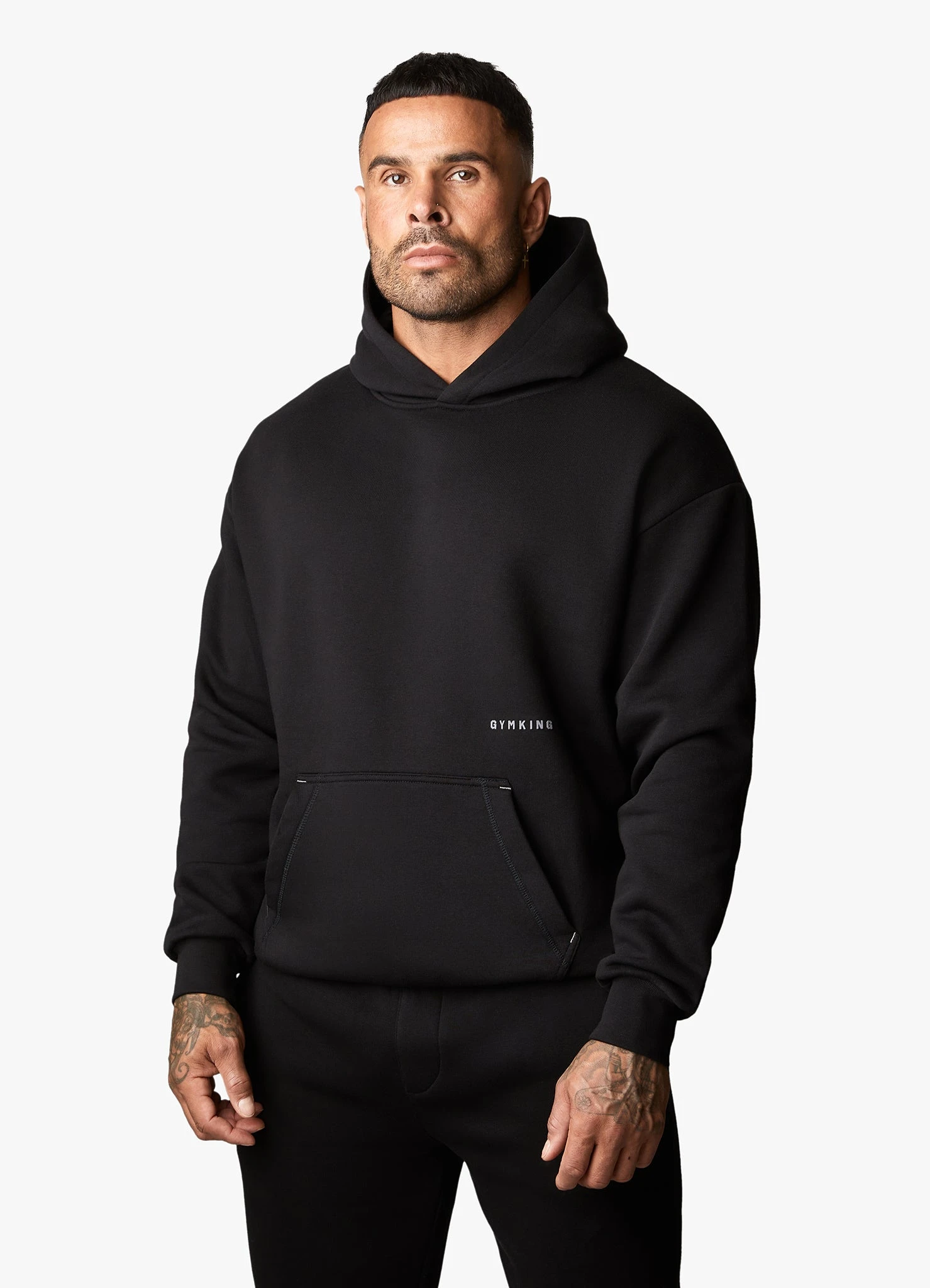 Gym King Outline Print Hood Tracksuit - Black 5 Gym King Outline Print Hood Tracksuit - Black - Image 3