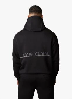 Gym King Outline Print Hood - Black -Gym King Store OUTLINEPRINTHOOD JOGGER BLACKHDE A2BFLTSB A2BFO 172
