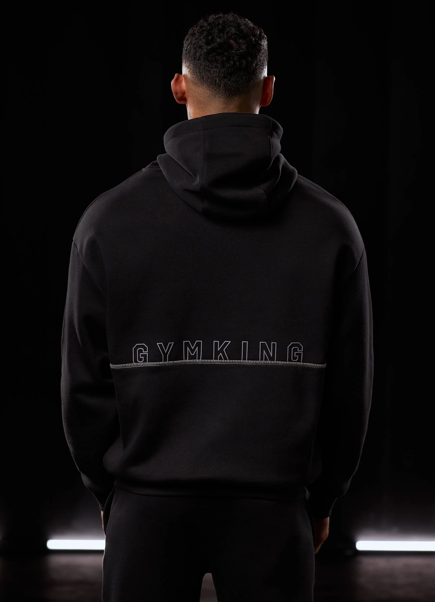 Gym King Outline Print Hood Tracksuit - Black 21 Gym King Outline Print Hood Tracksuit - Black - Image 19