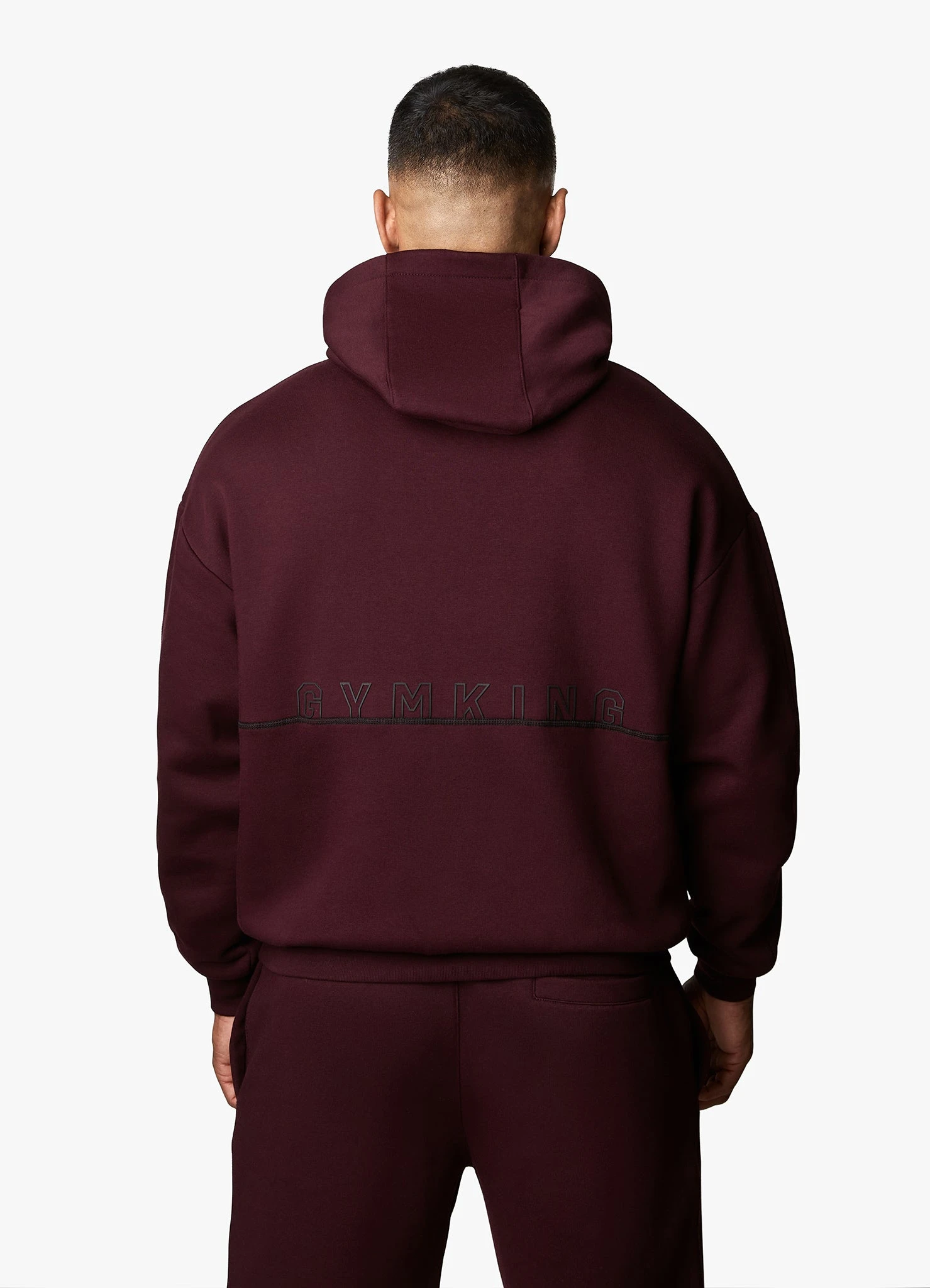 Gym King Outline Print Hood Tracksuit - Burgundy 9 Gym King Outline Print Hood Tracksuit - Burgundy - Image 7