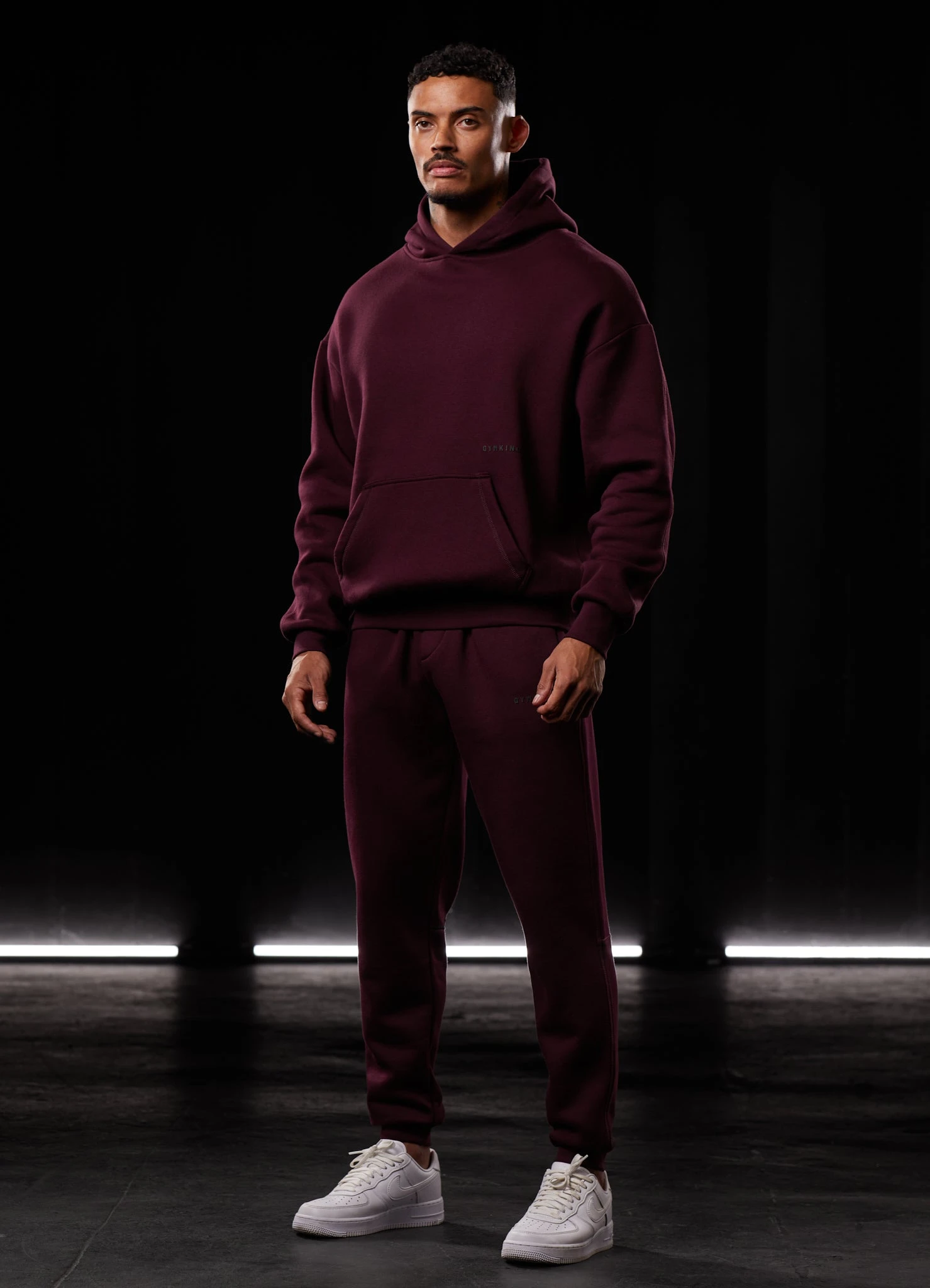 Gym King Outline Print Hood Tracksuit - Burgundy 20 Gym King Outline Print Hood Tracksuit - Burgundy - Image 18