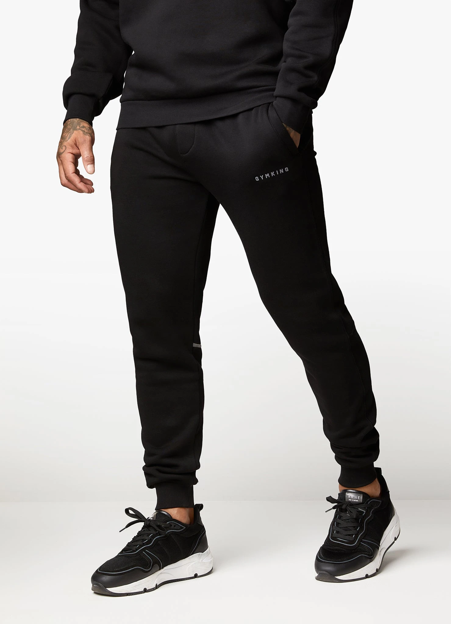 Gym King Outline Print Hood Tracksuit - Black 14 Gym King Outline Print Hood Tracksuit - Black - Image 12