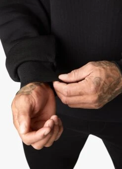 Gym King Outline Print Sweatshirt - Black -Gym King Store OUTLINEPRINTSWEATSHIRT JOGGERS BLACKSWT A2BFITSB A2BFO 162