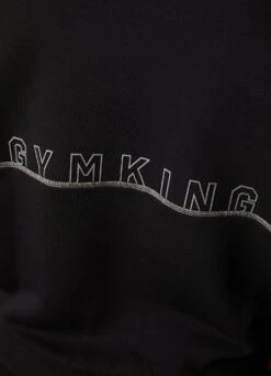 Gym King Outline Print Sweatshirt - Black -Gym King Store OUTLINEPRINTSWEATSHIRT JOGGERS BLACKSWT A2BFITSB A2BFO 163