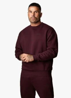 Gym King Outline Print Crew Tracksuit - Burgundy -Gym King Store OUTLINEPRINTSWEATSHIRT JOGGERS BURGUNDYSWT A2BFJTSB A2BFQ 129 082750e9 ad4f 4b22 b59e 81286a49455a