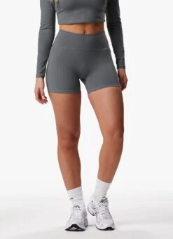 Gym King Peach Luxe 4" Short - Dark Sage Luxe -Gym King Store PEACHLUXELSTOP SHORT DARKSAGELUXEWLT A2BVIWSR A2BVL155