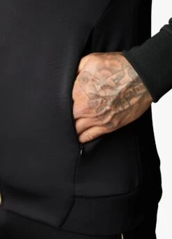 Gym King Full Zip Poly Hood - Black/Gold -Gym King Store POLYFZHOOD JOGGER BLACKGOLDTST A28OHTSB A28OI 82